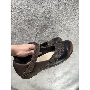 NAOT Luga Women’s 8.5 39 Brown Burnished & Croc Print Leather Mary Jane Loafers